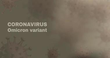 nueva variante del coronavirus - omicron. Fondo de vector covid-10 con células de virus realistas.