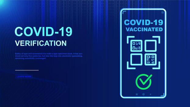 certificado de autenticación de código qr covid-19. pasaporte personal de vacunación e inmunidad. código qr del teléfono móvil para escanear y verificar. concepto de seguridad frente al coronavirus. vector