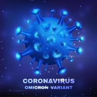 New Coronavirus variant - omicron. COVID-10 vector background with realistic virus cells.