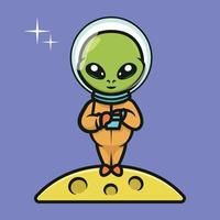 Cute alien mascot vector