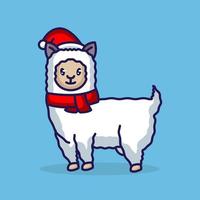 Cute christmas llama vector