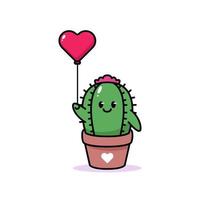 Cute cactus mascot vector