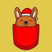 Pocket animal christmas vector