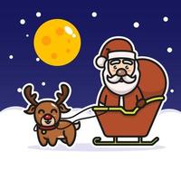 Santa and Reindeer mascot vector