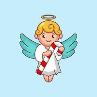 mascota ángel de navidad vector