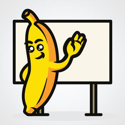 Banana Cute Mascot Vector Illustration