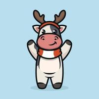 Cute Cow christmas vector