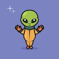 Cute alien mascot vector