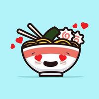 kawaii ramen chibi vector