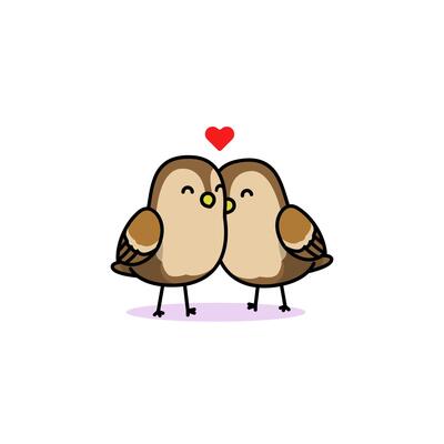 Cute couple birds