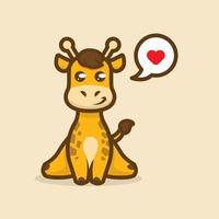 Cute giraffe mascot vector