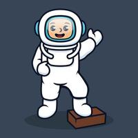 linda mascota astronauta vector