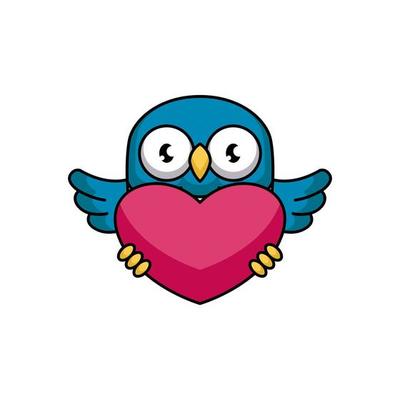 Valentine owl mascot