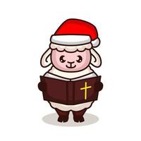 Sheep christmas mascot vector