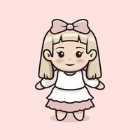 chibi anime girl mascot and character design