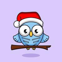 Cute owl christmas vector