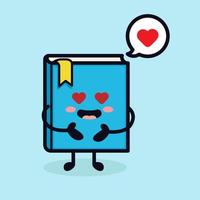 Cute book mascot vector