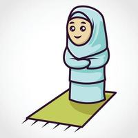 Cute muslim character mascot design vector