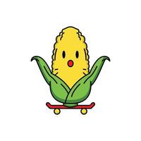 cute corn mascot vector