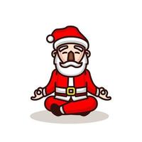 Yoga santa mascot vector