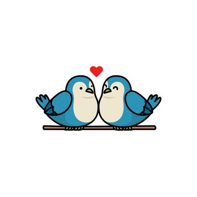 Cute couple birds