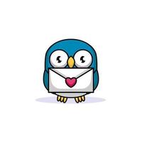 Valentine owl mascot vector