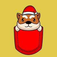 Pocket animal christmas vector