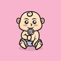 Cute baby illustration vector