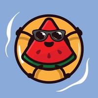 Watermelon cute mascot design vector