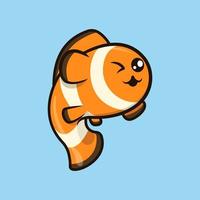 Clownfish cute mascot vector