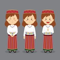 Personaje de Estonia con varias expresiones. vector