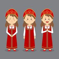 Russian Character with Various Expression vector