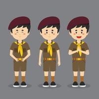 personaje tailandés con uniforme escolar con expresión vector