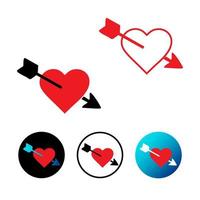 Abstract Cupid Heart With Cupid Arrow Icon Illustration vector