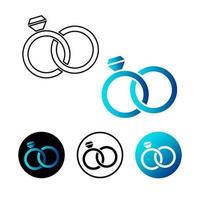 Abstract Wedding Rings Icon Illustration vector