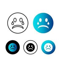 Abstract Cry Emotion Icon Illustration vector