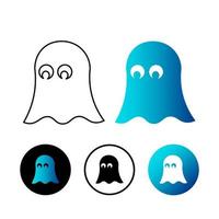 Abstract Ghost Emotion Icon Illustration vector