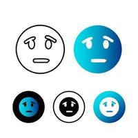 Abstract Confused Emotion Icon Illustration vector