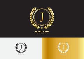 Letter J gold luxury logo concept