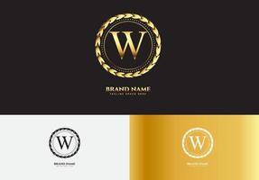 Letter W gold luxury logo concept vector