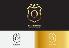 Letter O gold luxury star logo concept vector