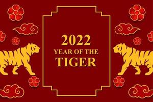 chinese new year 2022. the year of the tiger vector