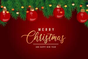 christmas background with ball lamp vector