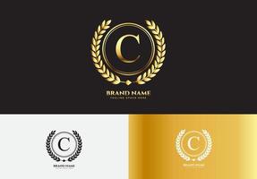 Letter C gold luxury logo concept vector