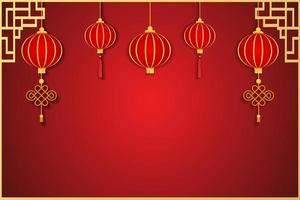 luxury chinese lantern background template vector