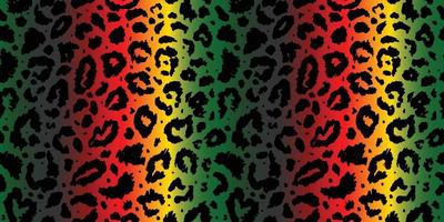 patrón transparente de vector con estampado de leopardo de color. Huella animal. impresión de guepardo sobre fondo de neón.