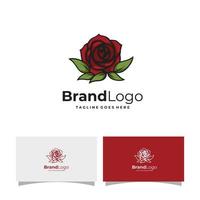 Ilustración vectorial gráfico de vector de diseño de logotipo de flor rosa