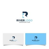 letter R river logo design vector