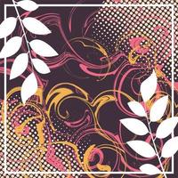 Abstract scarf pattern design for hijab fashion. Hijab scarf with splash brush ink and leaves for Printing Production vector