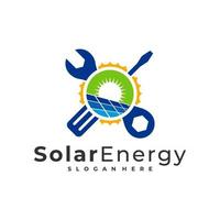 Mechanic Solar logo vector template, Creative Solar panel energy logo design concepts